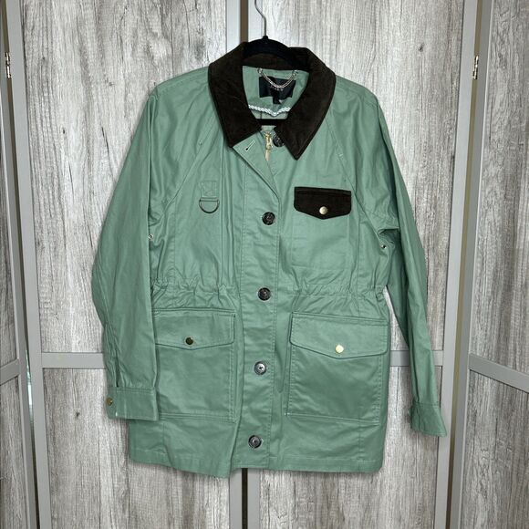 J Crew Field Utility Jacket in Pale Cyprus Waxed Cotton Size L - Picture 1 of 9